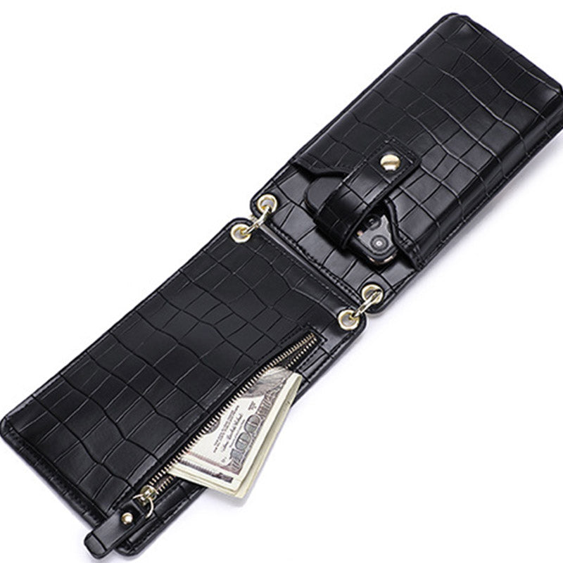 Leather Crossbody Phone Bag with Card Slots for Women – Compact Purse with Adjustable Strap