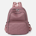 Quilted Nylon Backpack for Women – Stylish Solid Color Travel Daypack
