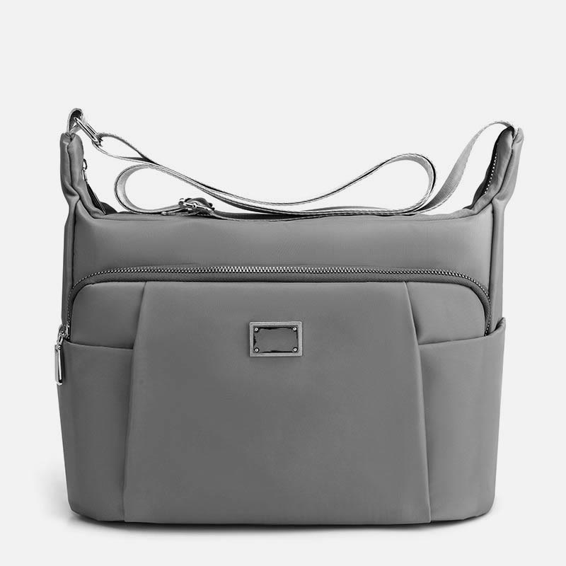 Crossbody Plaid Nylon Tote Bag for Women – Multi-Pocket Waterproof Purse