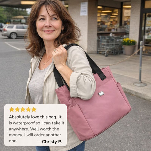 Lumara™ – Waterproof Lightweight Nylon Tote Shoulder Bag