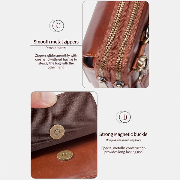 Genuine Leather Waist Bag – Multifunctional Messenger & Shoulder Bag for Men