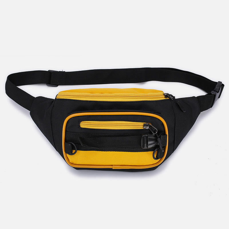 Contrast Color Crossbody Waist Bag for Girls - Stylish Canvas Sling Purse