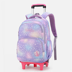 Durable Nylon Rolling Backpack for Kids – School Bag with Wheels, Adjustable Straps