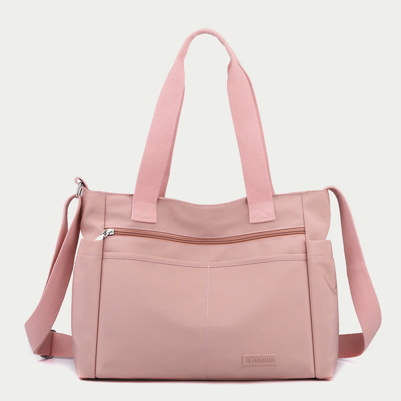 Minimalistic Nylon Tote Bag for Women – Large Handbag for School & Fitness