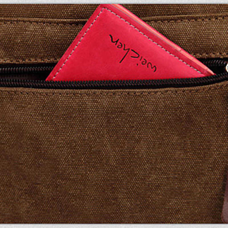Borsa a tracolla in tela da uomo – Borsa a tracolla vintage multitasche