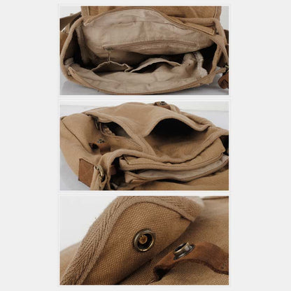 Small Canvas Messenger Bag – Casual Travel & Working Crossbody Shoulder Bag