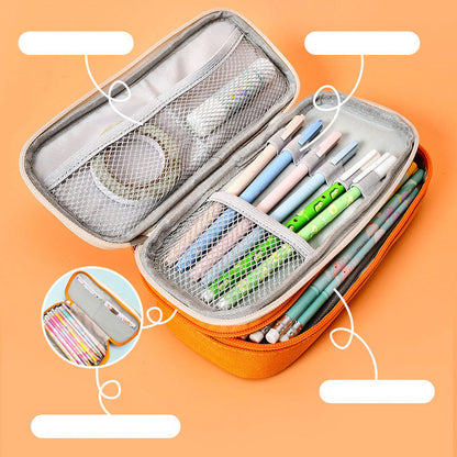 Large Capacity Pencil Case for School Students | Adult Pencil Pouch Office Organizer