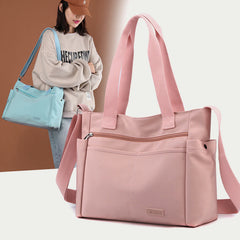 Minimalistische Nylon-Tragetasche für Damen – Große Handtasche für Schule &amp; Fitness