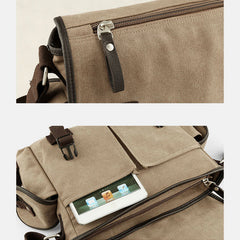 Canvas Messenger Bag for Men | Vintage Crossbody Laptop Briefcase - VOTVO
