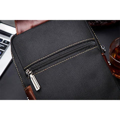 Genuine Leather Casual Sling Bag for Men - Fashionable Crossbody Shoulder Chest Bag