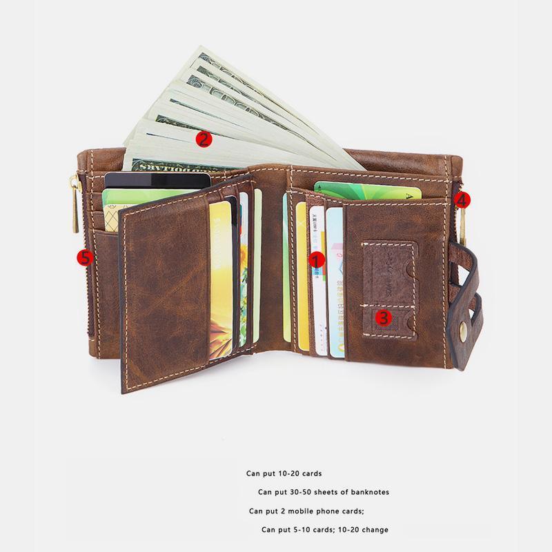Multifunctional Double Zipper Vintage Wallet – Stylish and Practical - VOTVO