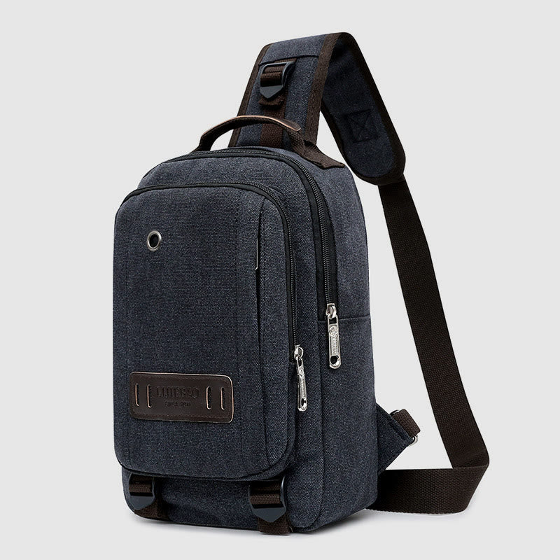 Herren Retro Sling Bag – Lässige Outdoor Crossbody Brusttasche für Reisen &amp; Sport