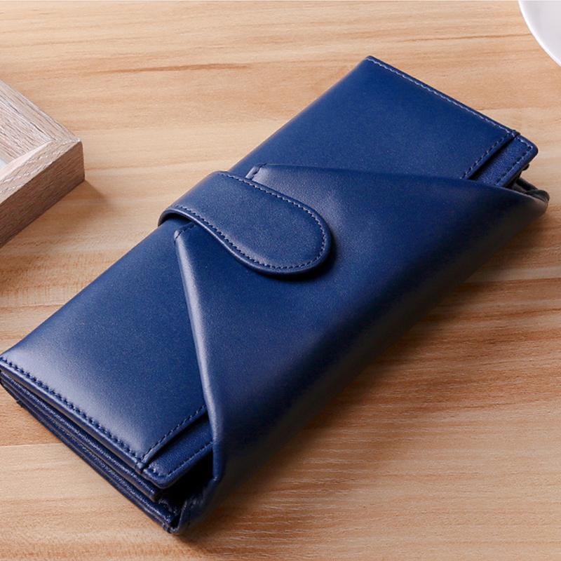 Retro Multi-Slot Genuine Leather Long Purse – Stylish Wallet for Women