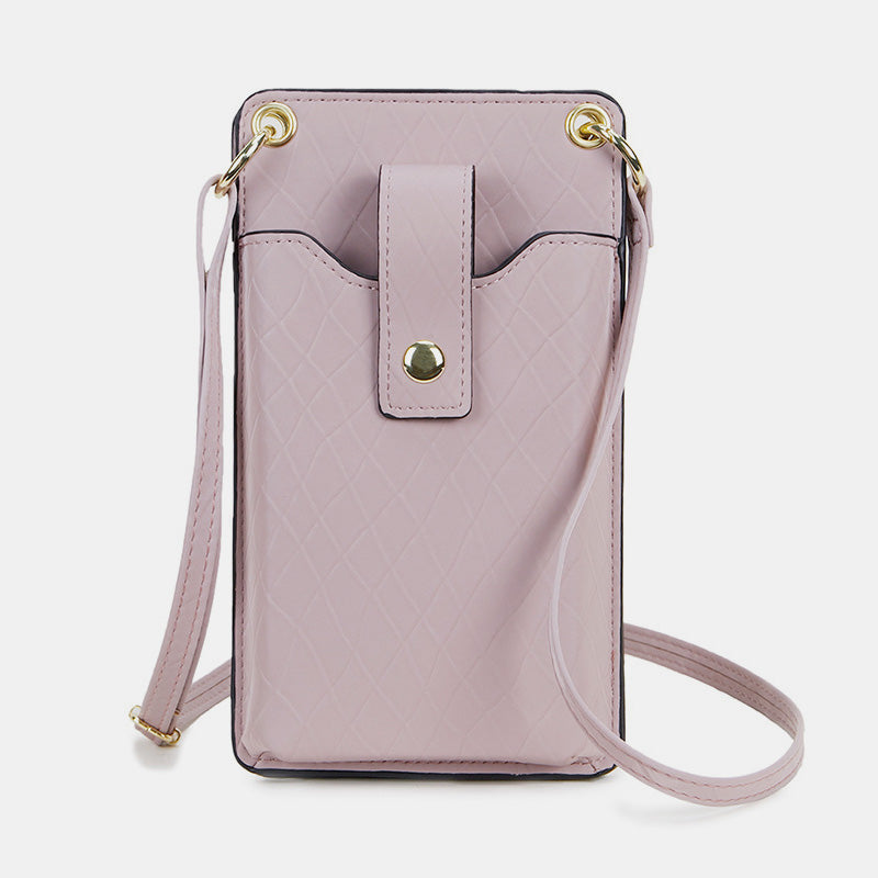 Leather Crossbody Phone Bag with Card Slots for Women – Compact Purse with Adjustable Strap