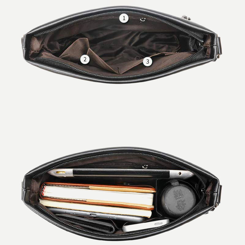 Men's Messenger Bag – Soft PU Leather Crossbody Sling Pack for Travel, Business & Daily Use