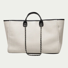 Crossbody Canvas Tote for Women – Chain Strap Bucket Bag - VOTVO