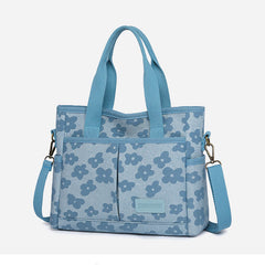 Floral Cute Printing Crossbody Purse – Large Canvas Handbag for Commuting