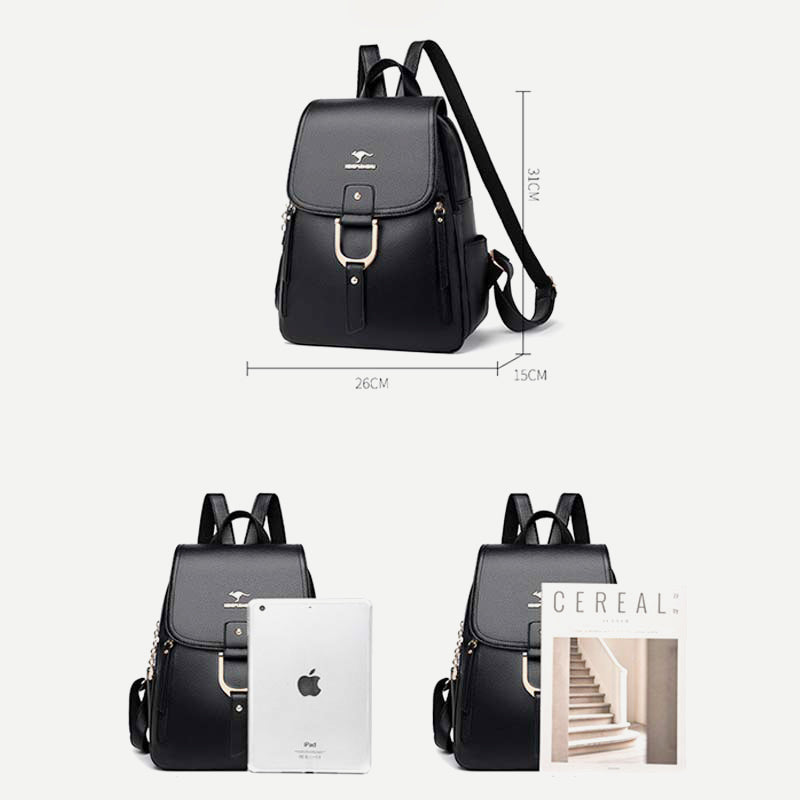 Backpack Purse for Women – Multi-Pocket PU Leather Travel Bag