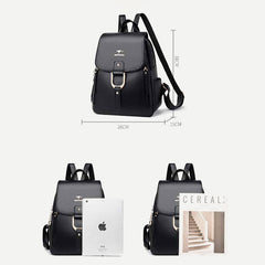 Backpack Purse for Women – Multi-Pocket PU Leather Travel Bag