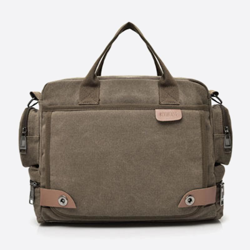 Messenger Bag for Men – Casual Canvas Multi-Pocket Crossbody Bag with Adjustable Strap
