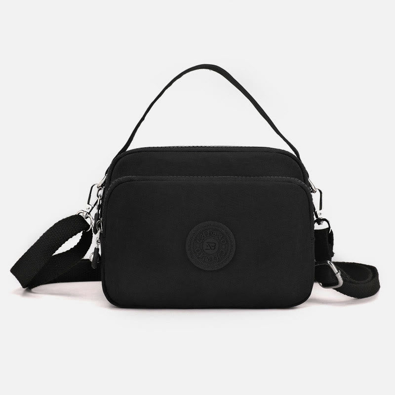 Small Nylon Crossbody Bag for Women – Triple Compartment Travel Purse