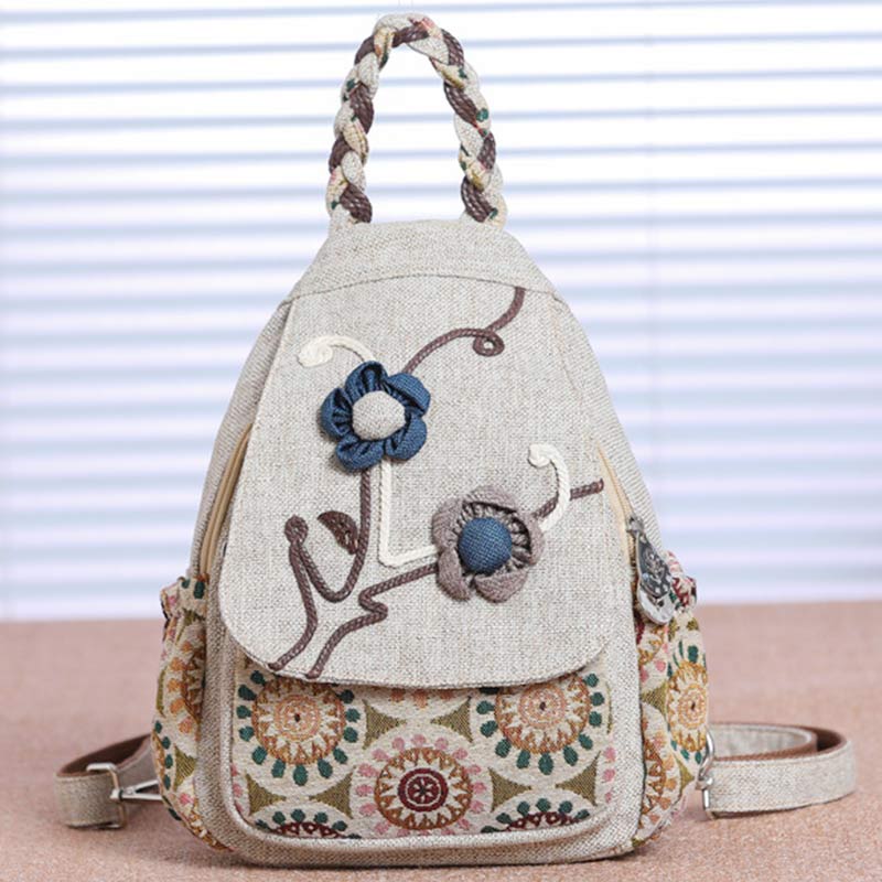 Multifunctional Large Capacity Floral Printed Canvas Backpack | Stylish & Practical for Travel, School, and Daily Use - VOTVO