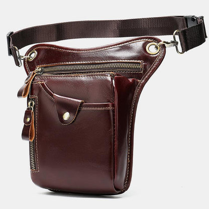 Genuine Leather Retro Sport Waist Bag – Classic Style Meets Practical Functionality