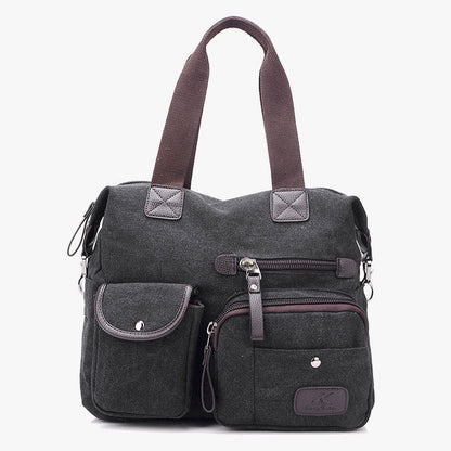 Large Capacity Durable British Style Canvas Tote Bag for Women – Stylish and Practical for Shopping, Travel, and Everyday Use