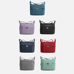 Crossbody Plaid Nylon Tote Bag for Women – Multi-Pocket Waterproof Purse