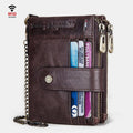 RFID Anti - Theft Large Capacity Genuine Leather Wallet with Chain – Secure & Stylish - VOTVO