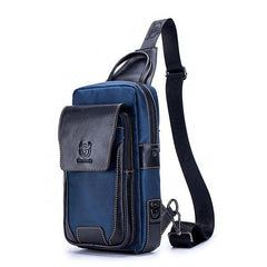 Genuine Leather Casual Sling Bag for Men - Fashionable Crossbody Shoulder Chest Bag
