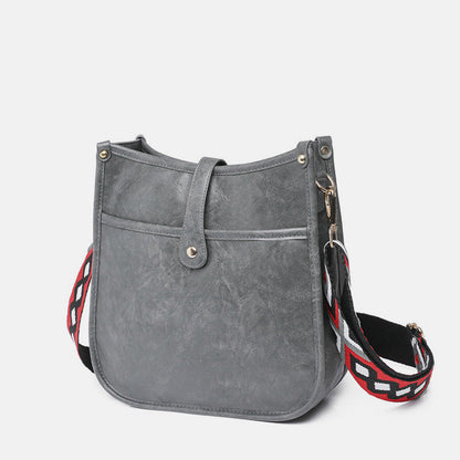 Vintage PU Leather Crossbody Bag for Women – Adjustable Shoulder Bag