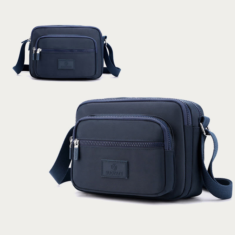 4-Zip Crossbody Bag – Lightweight Nylon Purse for Women
