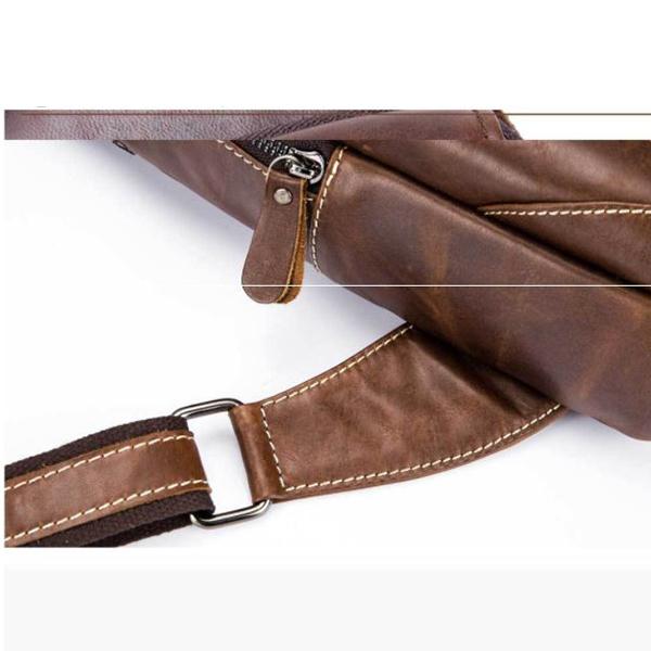 Men's Genuine Leather Sling Bag – Vintage Crossbody Backpack, Waterproof and Durable