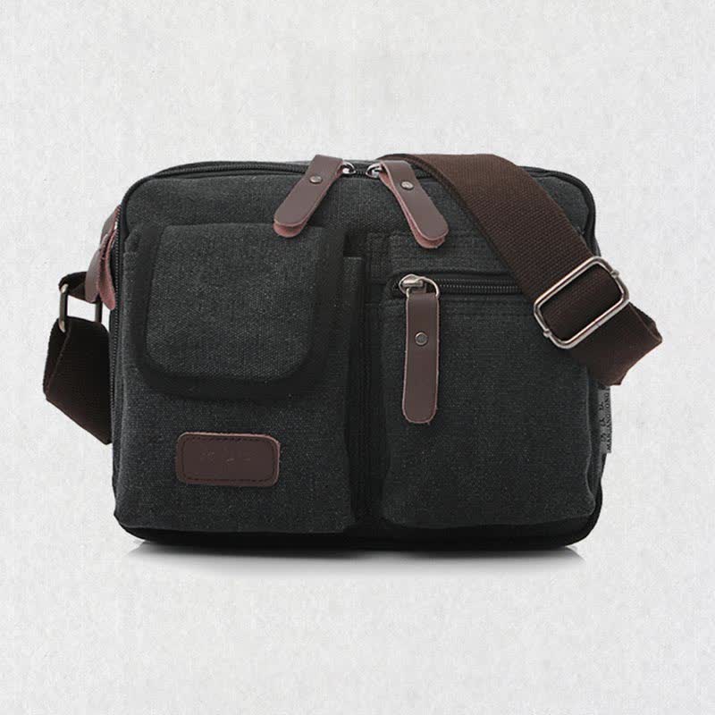 Retro Men’s Canvas Messenger Bag – Casual Crossbody Shoulder Purse
