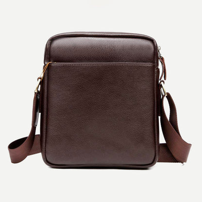 Men's Leather Crossbody Messenger Shoulder Bag for Work & Business – Small PU Leather Satchel
