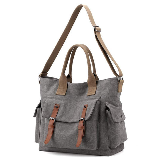 Large Capacity Women’s Canvas Tote – Casual Crossbody Shoulder Handbag Messenger Bag