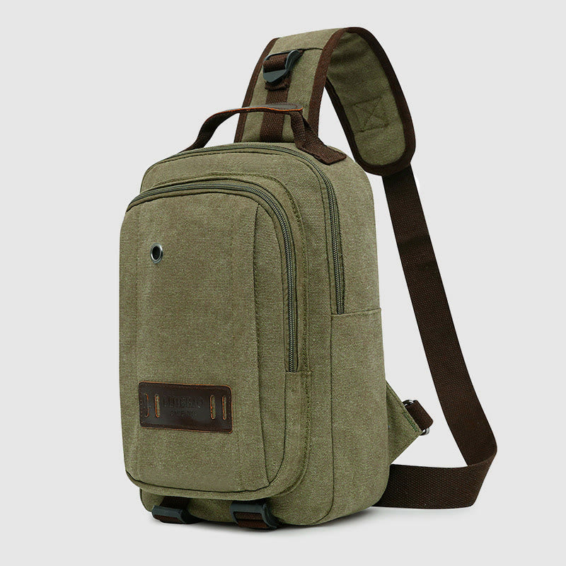 Men's Retro Sling Bag – Outdoor Casual Crossbody Chest Bag for Travel & Sport