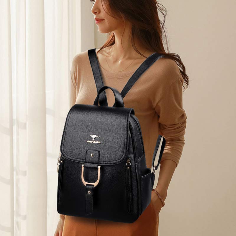 Backpack Purse for Women – Multi-Pocket PU Leather Travel Bag