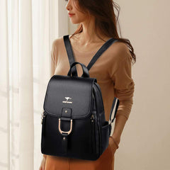 Backpack Purse for Women – Multi-Pocket PU Leather Travel Bag