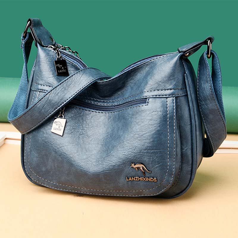 Women’s Soft Leather Double Compartment Crossbody Bag – Stylish & Practical Shoulder Bag - VOTVO