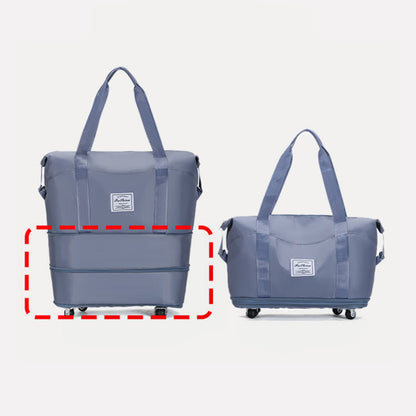Tote Bag for Travel with Pull Rod & Oblique Folding Storage – Large Capacity Nylon Travel Sleeve