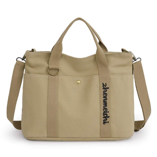 Reusable Canvas Tote Bag – Water-Resistant Crossbody Shoulder Bag