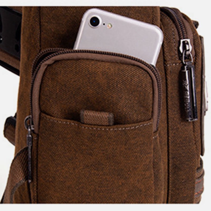 Large Canvas Chest Bag – Men’s Outdoor Sports Crossbody Sling Backpack - VOTVO