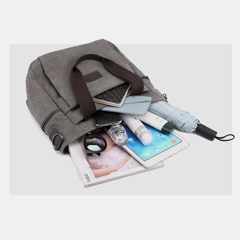 Multi-Pocket Canvas Handbag for Women - Durable, Roomy Shoulder Tote & Crossbody Bag