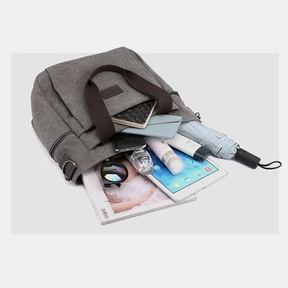 Multi-Pocket Canvas Handbag for Women - Durable, Roomy Shoulder Tote & Crossbody Bag