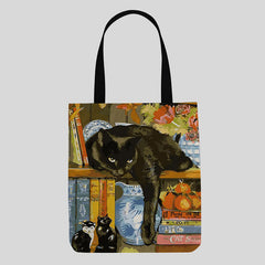 Cute Kitty Canvas Tote Bag – Multifunctional Handbag & Shoulder Bag for Daily Use