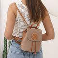 Women’s Straw Backpack – Summer Beach Woven Drawstring Handbag - VOTVO