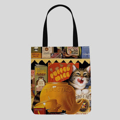 Cute Kitty Canvas Tote Bag – Multifunctional Handbag & Shoulder Bag for Daily Use