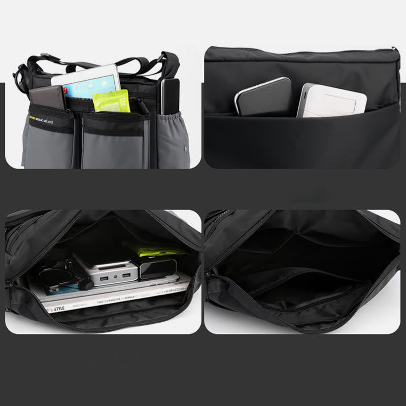 Classic Travel Satchel for Men – Durable Nylon, Large Crossbody Bag